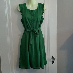 Tulle green polyester summer dress